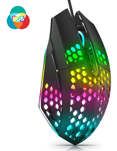 Mouse Ergonómico Y Programable Con Cable Para Videojuegos