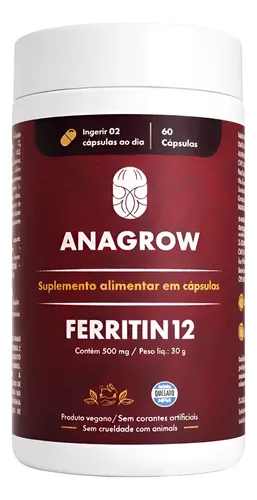Ferritin12 - Vitamina De Combate À Queda Capilar 60 Cápsulas Sem Sabor