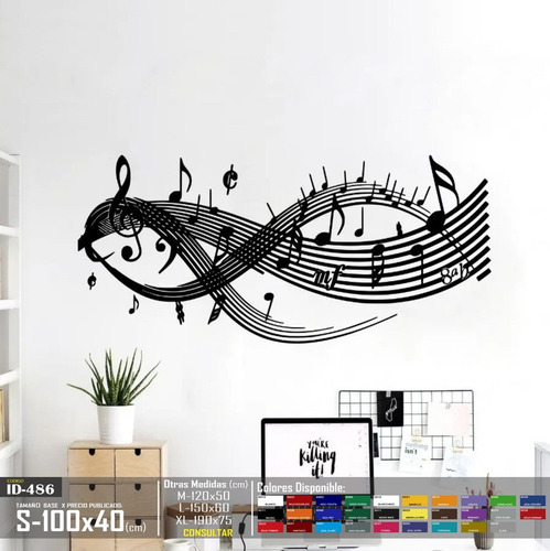 Vinilos Decorativos Musica Notas Musicales Melodia