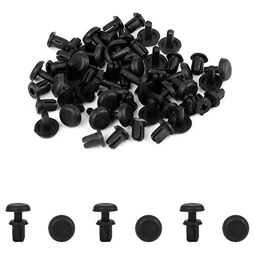30 Remaches De Plástico Negro Uxcell De 4 Mm, Tipo Empuje, R