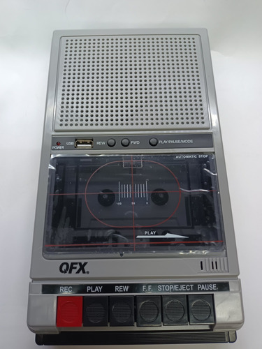 Grabadora De Cassete Qfx Mod. Retro-40 Estilo Caja De Zapato