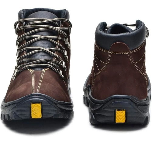 Bota Masculina En Nobuck Cuero 100% Legítimo Impermeable