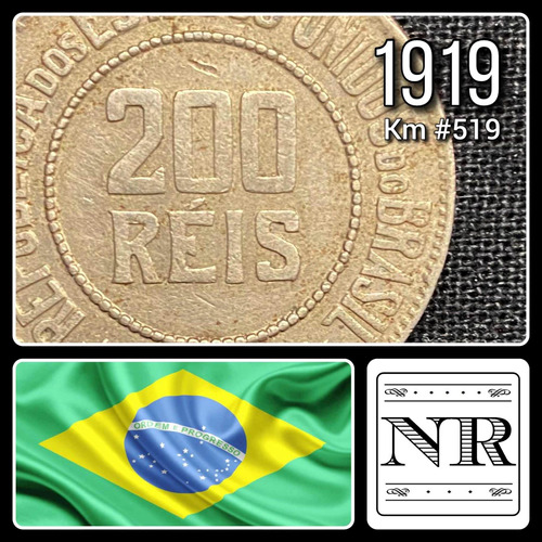 Brasil - 200 Reis - Año 1919 - Km #519 - La República