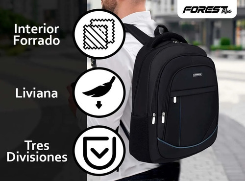 Imagen 4 de 9 de Mochila Porta Notebook Reforzada Impermeable 17