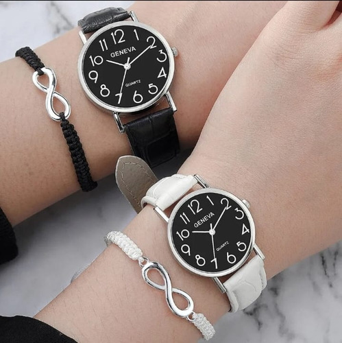 Conjunto De Dos Relojes Cuarzo Más Dos Pulseras Infinito