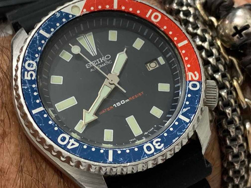 Seiko 7002-700a Scuba Divers Automatic Wr150m Pepsi Vintage