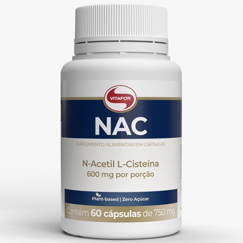 Suplemento en cápsula Vitafor  NAC Vitafor NAC - 60 cap - Vitafor n-acetil l-cisteína en pote de 60g 60 un