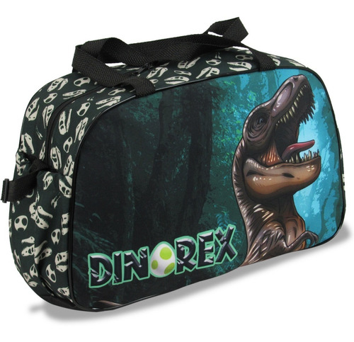 Bolsa Infantil Para Viagem Dinossauro Cor Verde-escuro