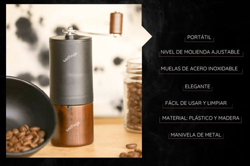 Imagen 2 de 10 de Molinillo Cafe Manual Granos Muelas Calidad Excelente