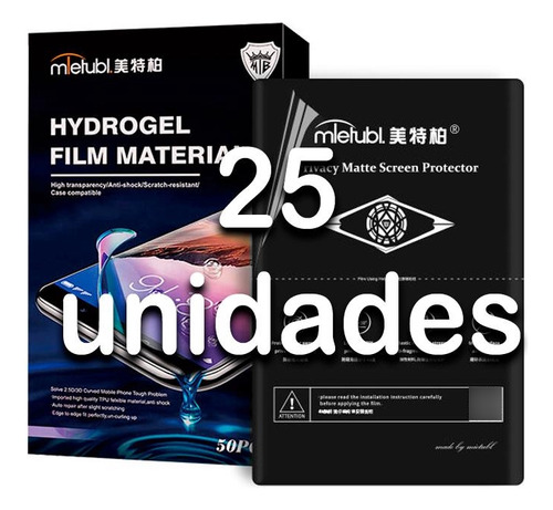 Caixa Película Hidrogel Máquina Privacidade 25un Tpu Soft 5g