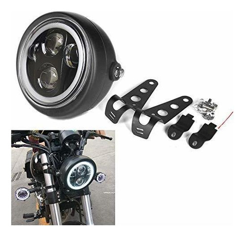 Hozan Negro 5.75 5-3 / 4inch Led Faros Delanteros De Mot