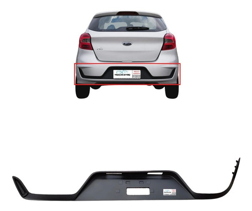Aplique Inferior Parachoque Traseiro Ford Ka Hatch 2018/2021