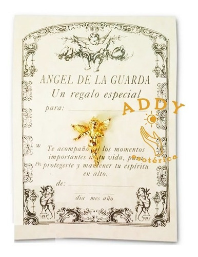 Amuleto Ángel De La Guarda Protector - Chapa De Oro 14k