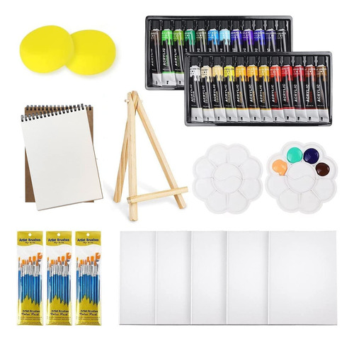 Set De Pintura Acrílica Completo Para Artístas 24 Colores 30