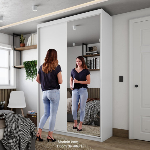 Guarda-roupa Solteiro 100% Mdf Bp Com 2 Portas E 1 Espelho