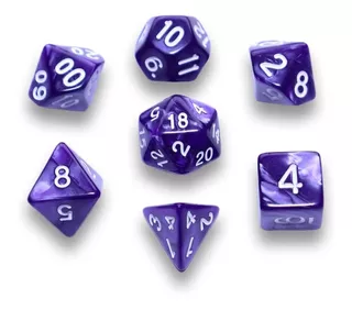 Gosu Dice Set : 7-dice Glossy Purple