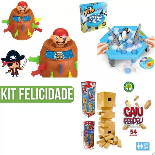 Kit Pinguim Quebra Gelo Martelo E Jogo Pula Pirata Barril- NOVO