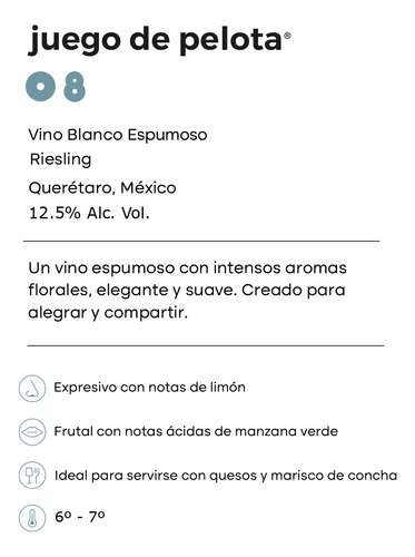 12 Botellas De Vino Espumoso Juego De Pelota 08 Riesling 750