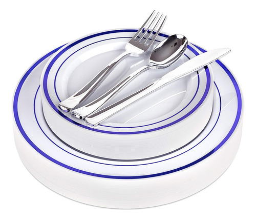 Platos Desechables De Fantasía Con Cubiertos - Platos Y C...