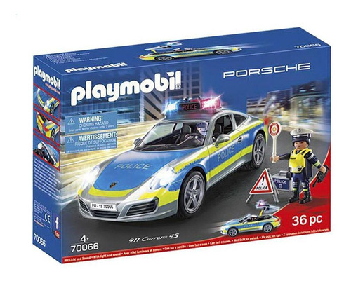 Figura Armable Playmobil Porsche 911 Carrera 4s Policia 