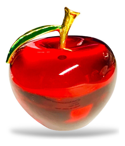 Figura De Vidrio Manzana Roja Cristal Caja Regalo