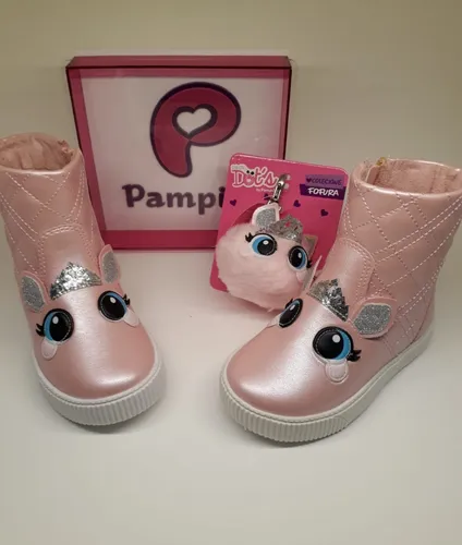 Tenis Infantil Pampili Luna Dots Rosa Original Botinha | Mercado Livre