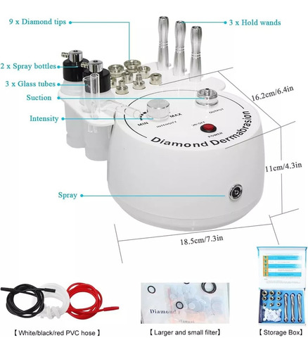Maquina De Dermoabrasion 3 En 1 Diamond Microdermoabrasion