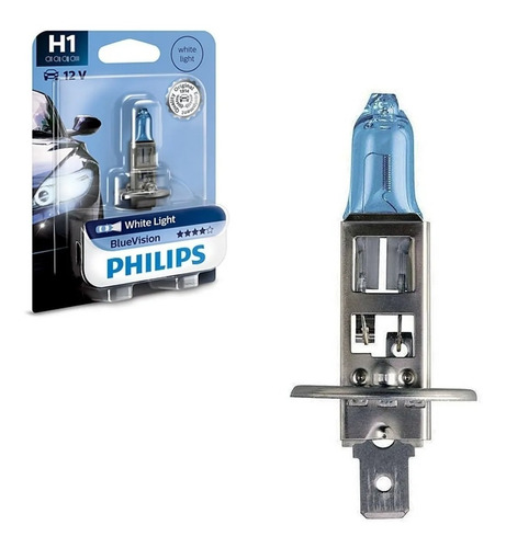 Lampara H1 Philips Bluevision White Light 12v 55w Blanca 