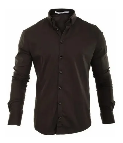 Camisa negra sales entallada hombre