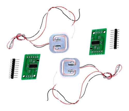 2 Kits De Modulo Amplificador Hx711 Con Celda De Carga 50 Kg