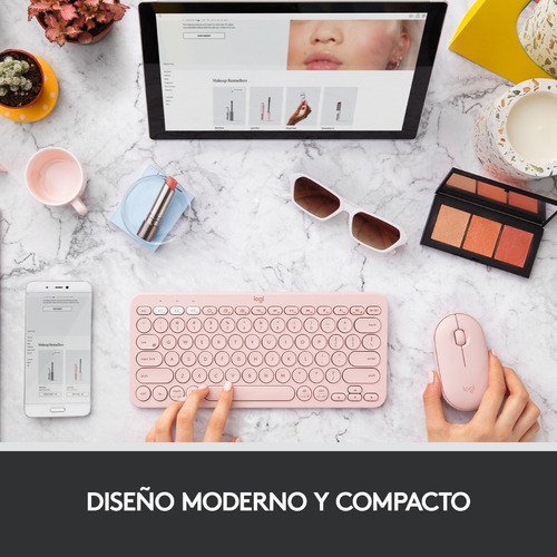 Imagen 8 de 9 de Mouse inalámbrico Logitech Pebble M350 rosa