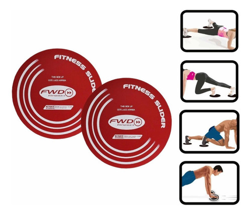 Discos Deslizadores Sliders Fitness Ejercicio Baile 1 Par Color Rojo