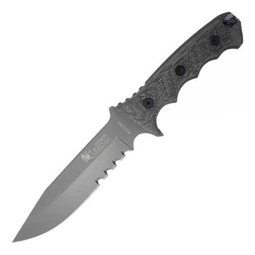 Cuchillo Táctico Commander Con Funda Trento Aventureros Color Gris