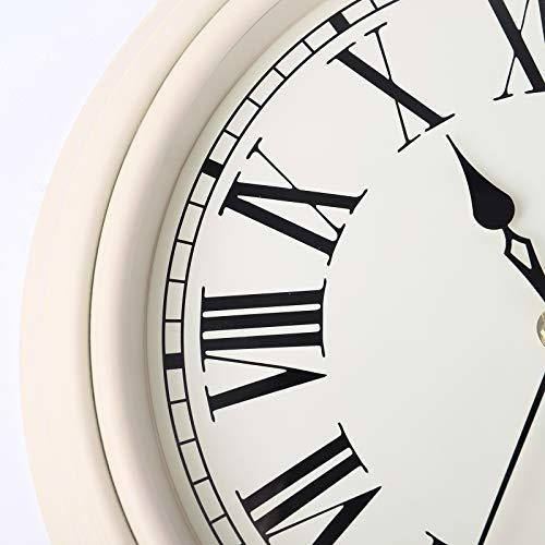 Lafocuse Reloj De Pared Blanco Marfil Tradicional Clásico Nú