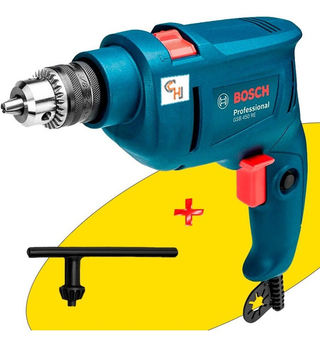 Taladro Percutor Bosch 450w Gsb 450 Re 10mm Electrico Velocidad Variable Accesorios Manual Pared Mano Atornillador