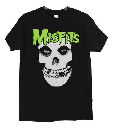 Polera Misfits Cara Logo Verde Punk Abominatron