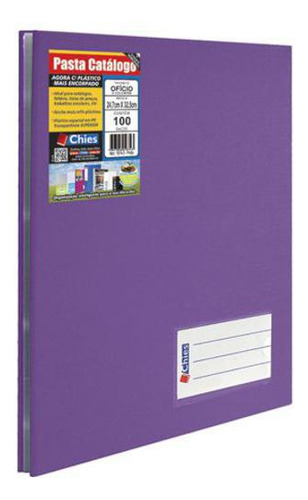 Pasta Catálogo Ofício 4004 Violeta Com 100 Plásticos Chies