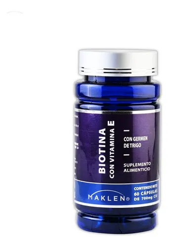 Biotina Naturagel Maklen com vitamina E 60 c\u00e1psulas Sabor sem sabor ...