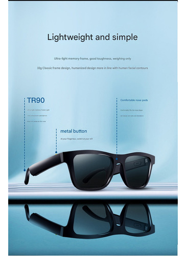 Gafas De Sol Inteligentes Bluetooth 5,0 Micrófono Llamada Hd