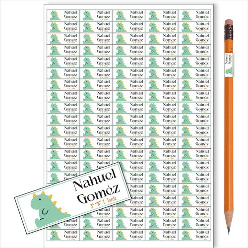 400 Etiquetas Lapices Personalizadas Escolar Adhesiva Cuota