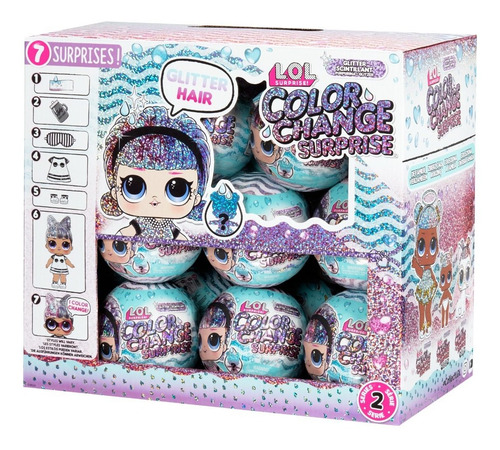 Imagen 6 de 8 de Lol Surprise Muñeca Color Change Con Glitter + Accesorios Ed