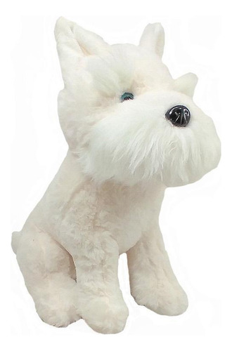 Cachorro Pelúcia Schnauzer Branco 30 Cm