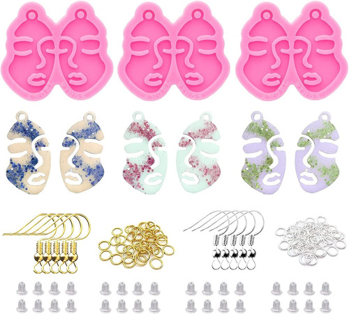 Juego De 103 Moldes De Resina Para Aretes, 3 Moldes De Silic