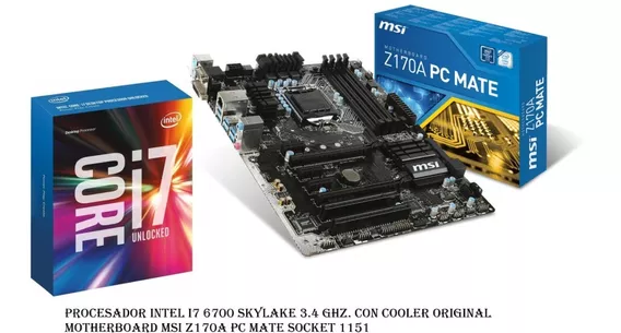 Combo Procesador Intel Core I7-6700k + Motherboard Msi Z170a