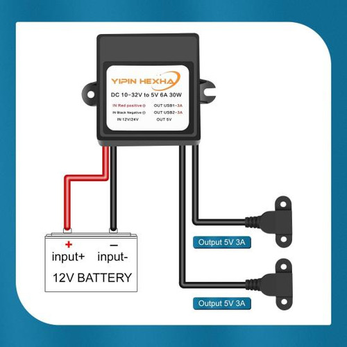 Dc 12v 24v A 5v 6a 30w Adaptador Convertidor Buck Usb Hembra