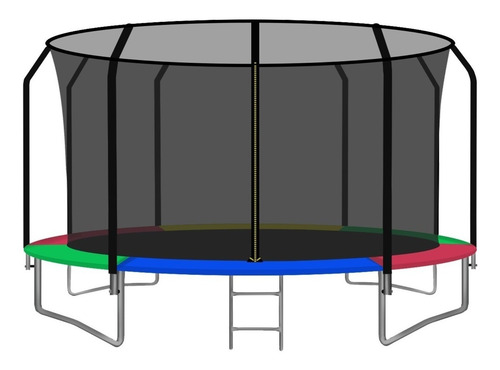 Cama elástica Smart Tech 14 ft - 4.30 m con diámetro de 4.3 m, color del cobertor de resortes multicolor y lona negra