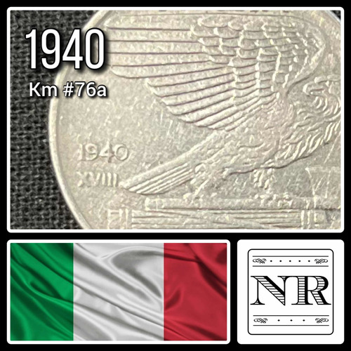 Italia - 50 Centesimi - Año 1940 - Km #76a - No Magnética