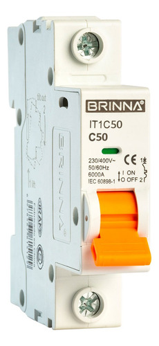 Llave Termica Unipolar 50 63amp Brinna 6ka Color Blanco Corriente Nominal 50 A Voltaje Nominal 400v