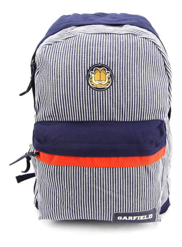 Mochila Luxcel Do Garfield Costas Juvenil Listras Mj48378gf Cor Azul