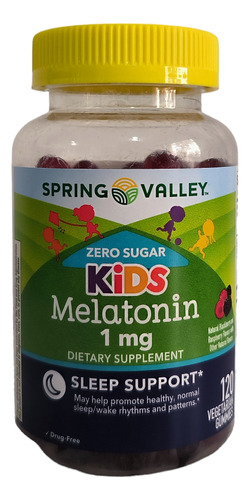 Sleep Kids Sueño. Spring Valley 1 Mg 120 Gomitas Sin Azucar